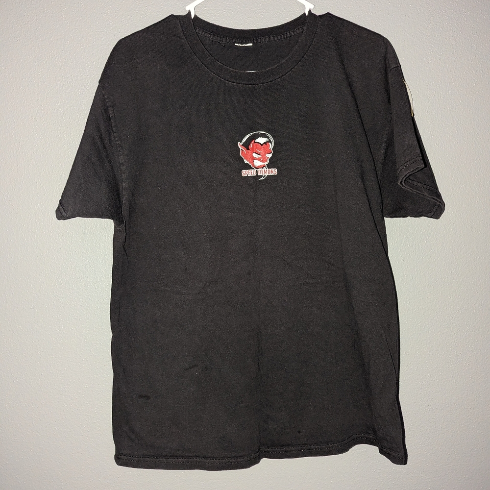Speed demons black crew neck t-shirt no size tag 20x16x27